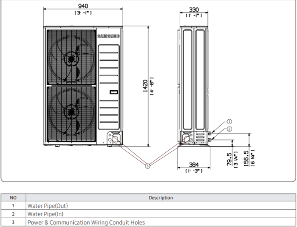 Šilumos siurbliai Samsung Monobloc 16kW 260L (R32) - Image 5