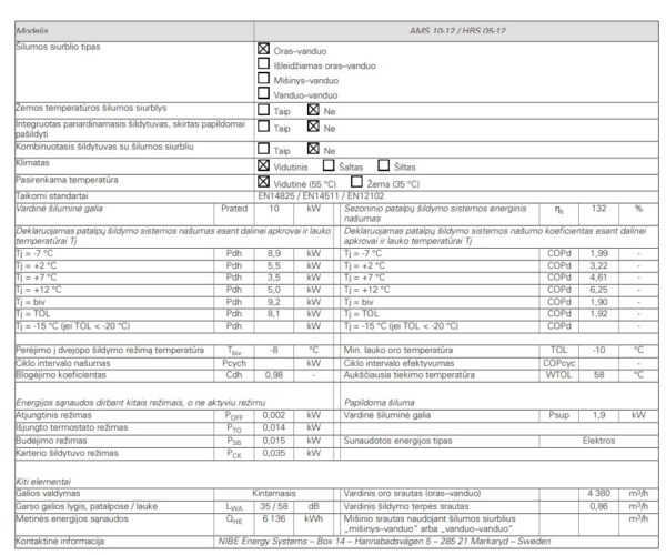 Šilumos siurbliai NIBE Split 12kW HBS05+AMS10+VVM S320 - Image 5