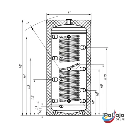 Akumuliacinė talpa КНТ HPh-B-10-200-GP-PU PALTAJA brezinys
