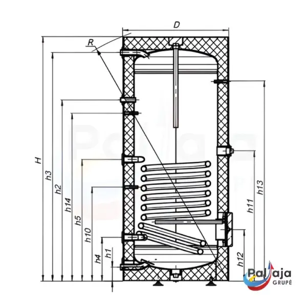 BT Premium 01-200 vandens šildytuvai matmenys