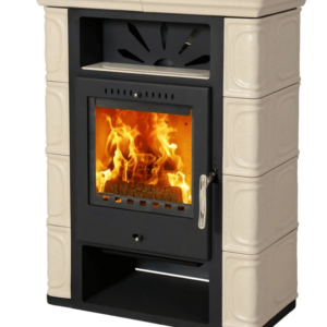 Malkinė krosnelė Borgholm TOP su kapučino spalvos keramika 7kW