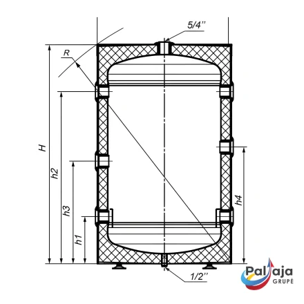Buferinė talpa КНТ НРТH-3-B-100-WP-PU brezinys PALTAJA