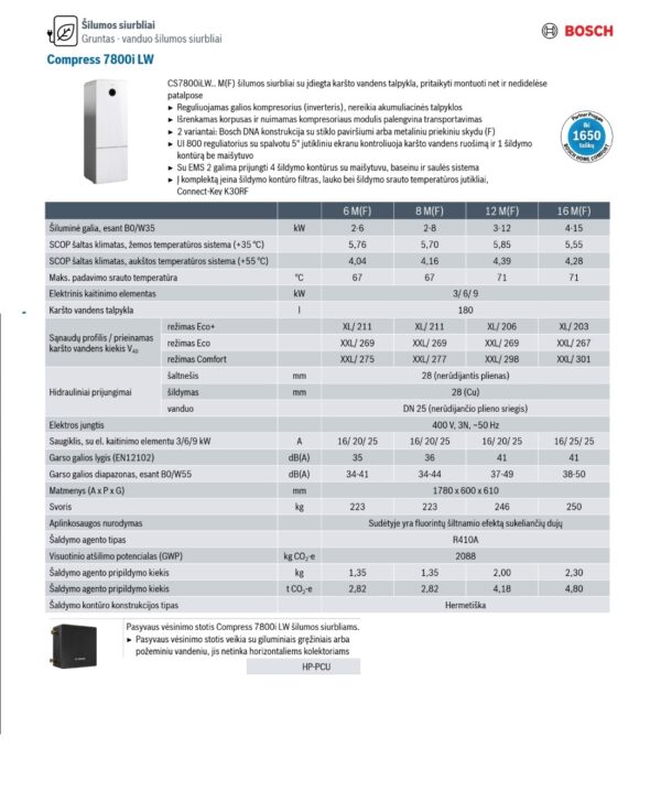 Bosch Šilumos siurbliai Compress 7800i LW M(F) - Image 3