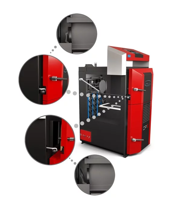 detalės iš arčiau Kieto kuro katilai ATTACK DPX PROFI 80kW