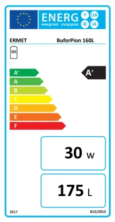 ERMET Vertikali talpa su eko oda 160ltr energinė etiketė
