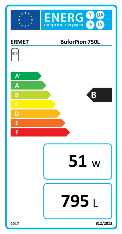 ERMET Vertikali talpa su eko oda 750ltr energinė etiketė