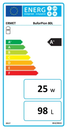 ERMET Vertikali talpa su eko oda 80ltr energinė etiketė