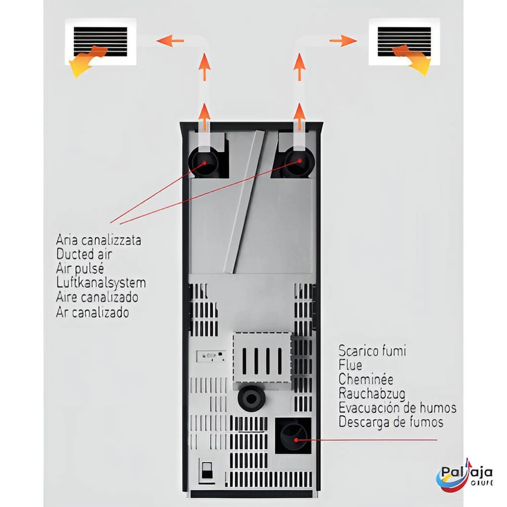 Granulinė krosnelė EvaCalor LETIZIA 14kW ventiliacija