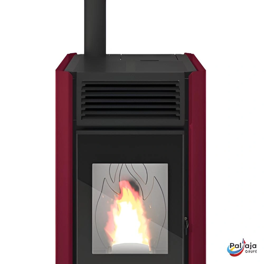 Granulinė krosnelė EvaCalor MILLY 12.5kW priekis, raudona