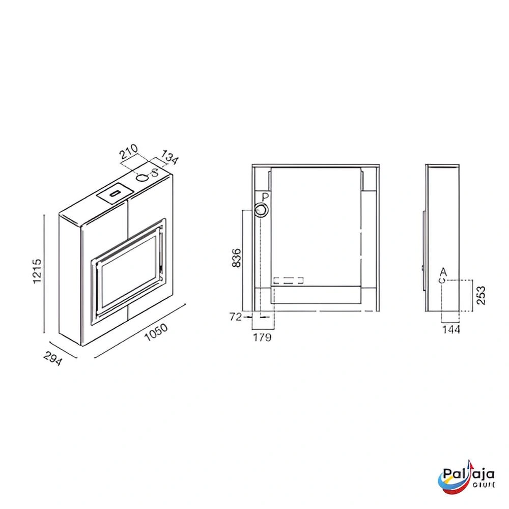 Granulinė krosnelė EvaCalor MIRKO 8kW matmenys