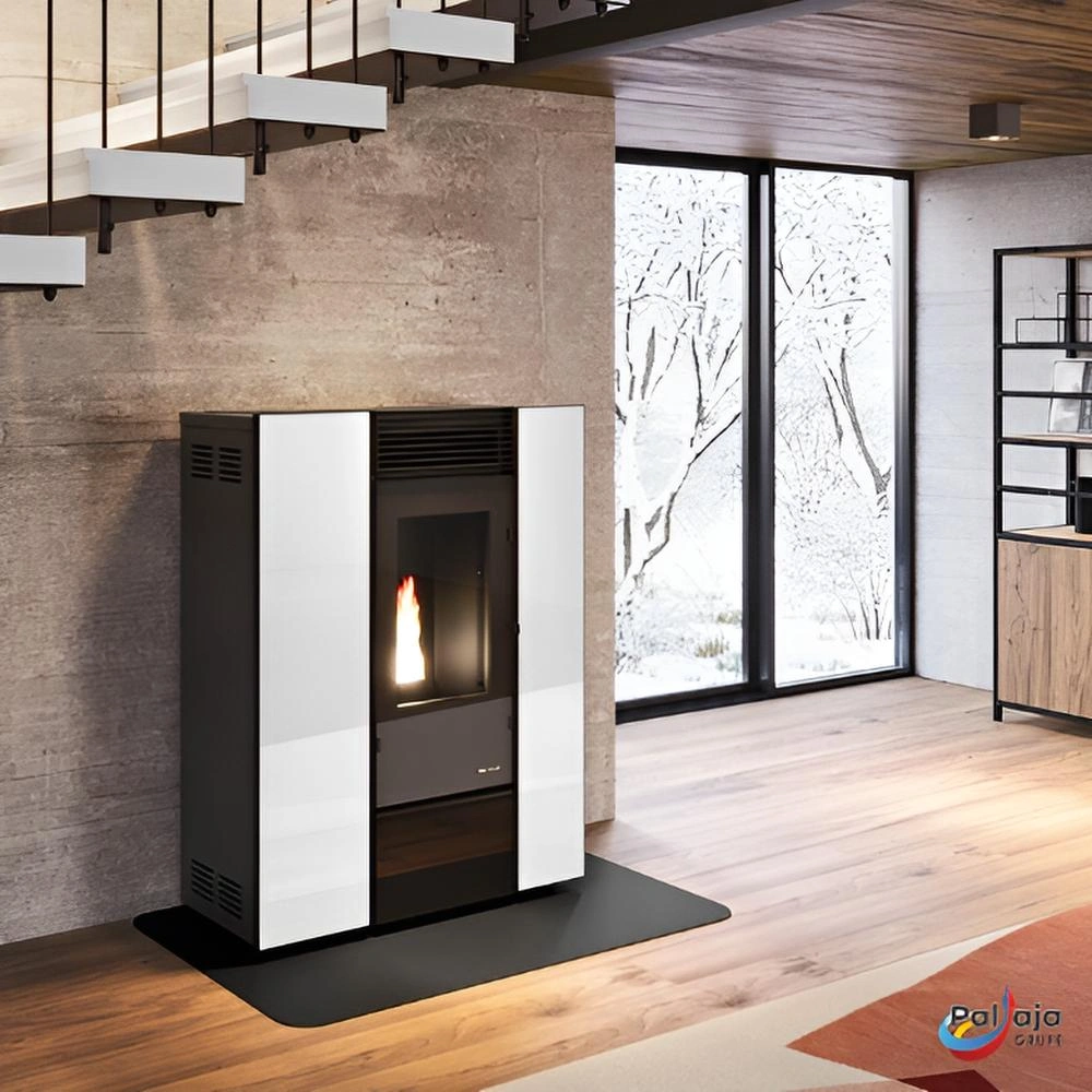 Granulinė krosnelė EvaCalor Slim DENISE 9.9kW namuose