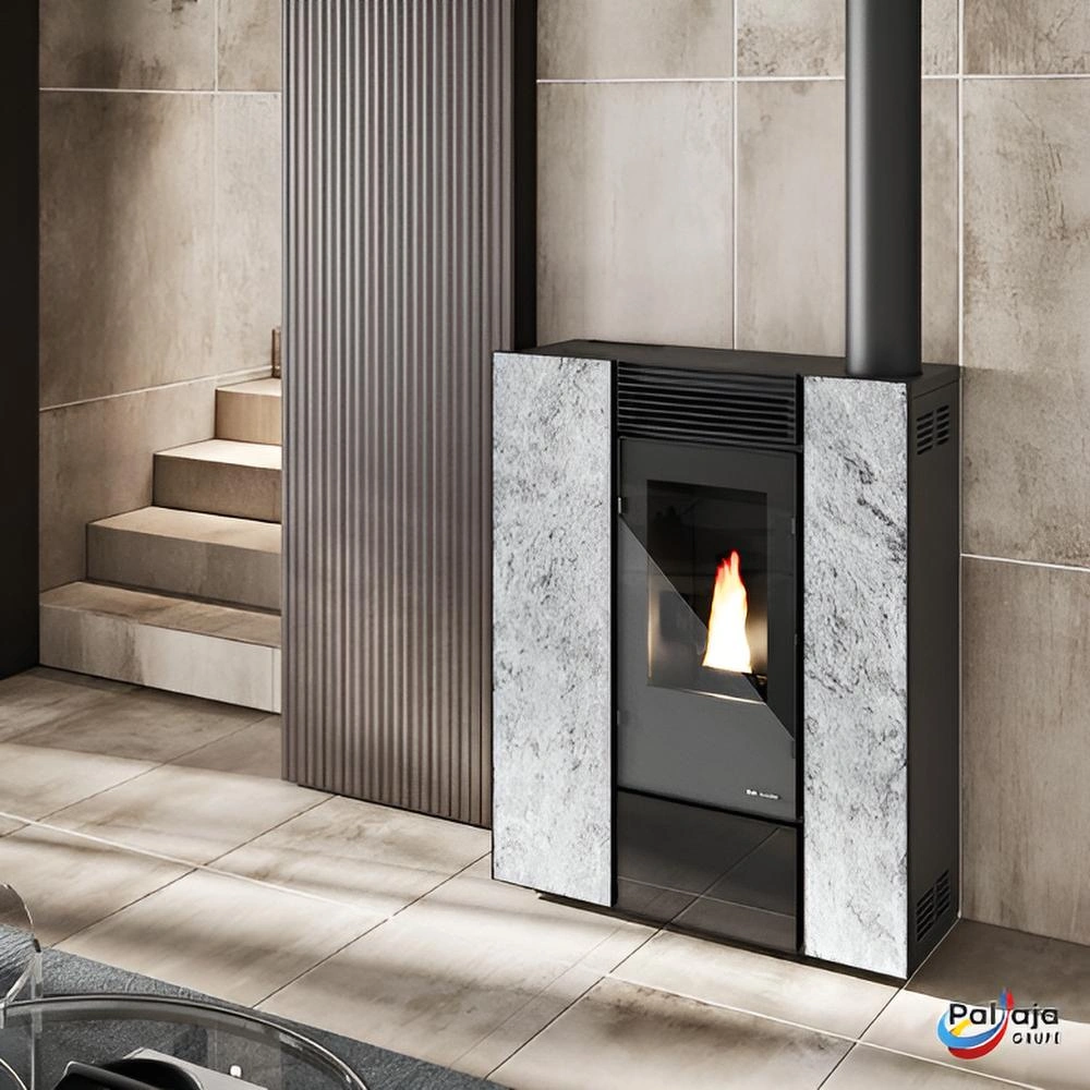 Granulinė krosnelė EvaCalor Slim RACHELE 9.9kW namuose