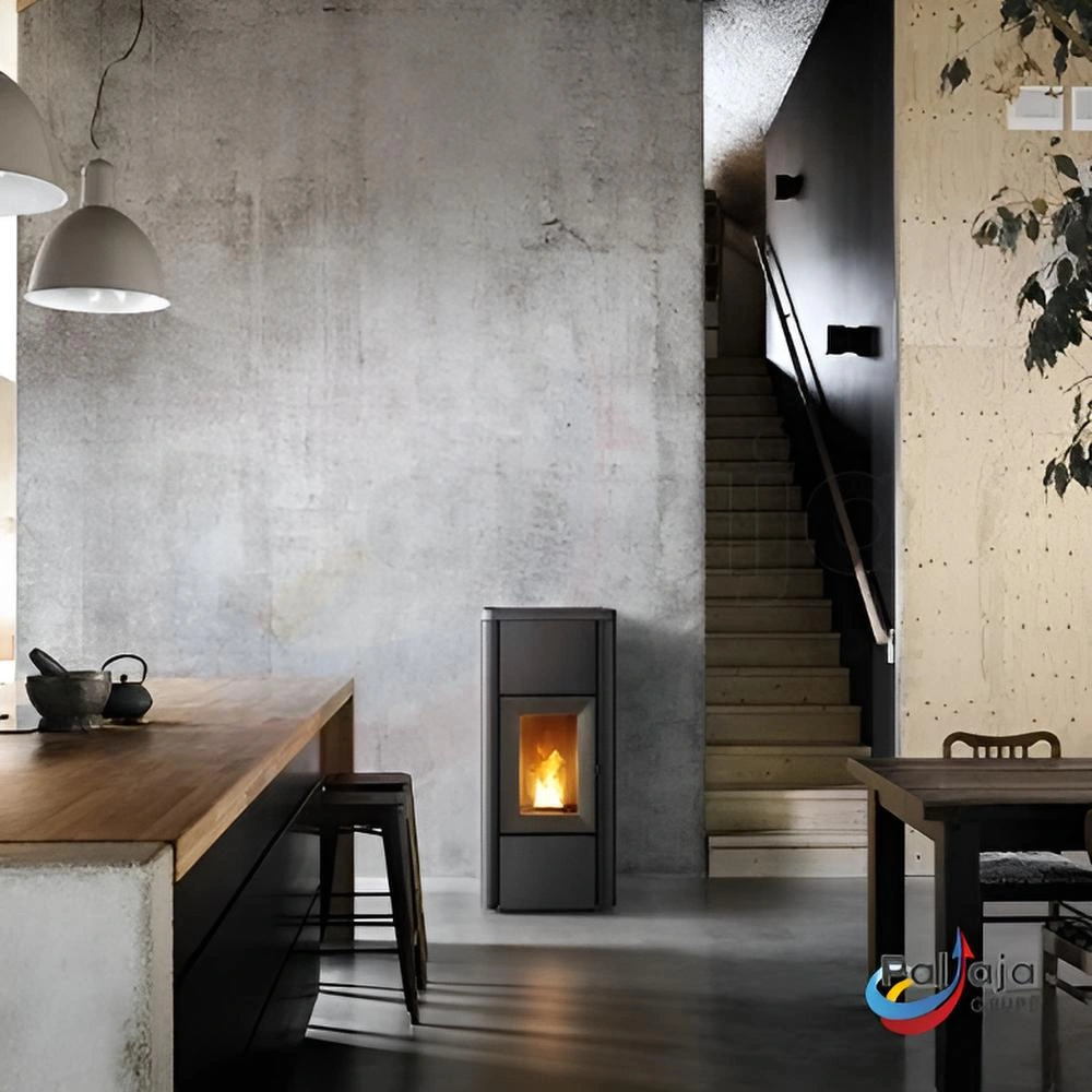 Granulinė krosnelė Mida 8,2kW juoda namuose