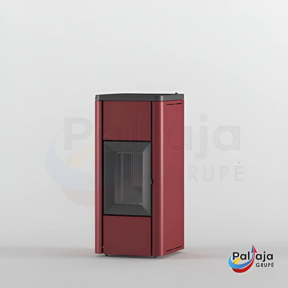 Granulinė krosnelė Mida 8,2kW raudona iš dešinės