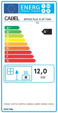 Granulinė krosnelė Mithos Plus 12 Up – Twin energine etikete