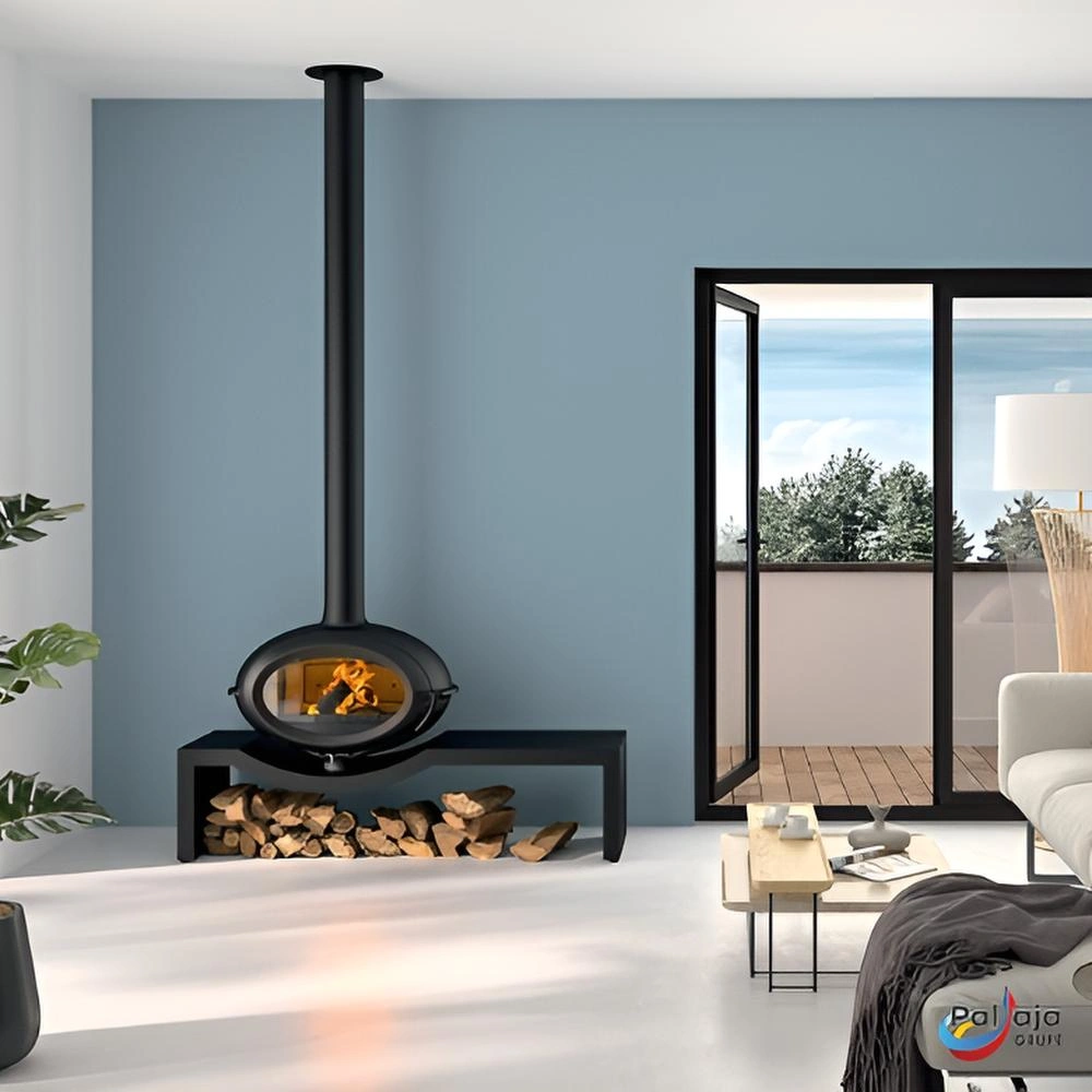 Ketinė krosnelė Invicta Brio ant suoliuko 7kW namuose