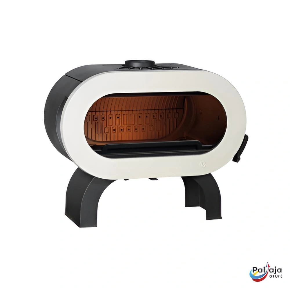 Ketinė krosnelė Invicta FIFTY ant arkinių kojų, kreminė 10kW