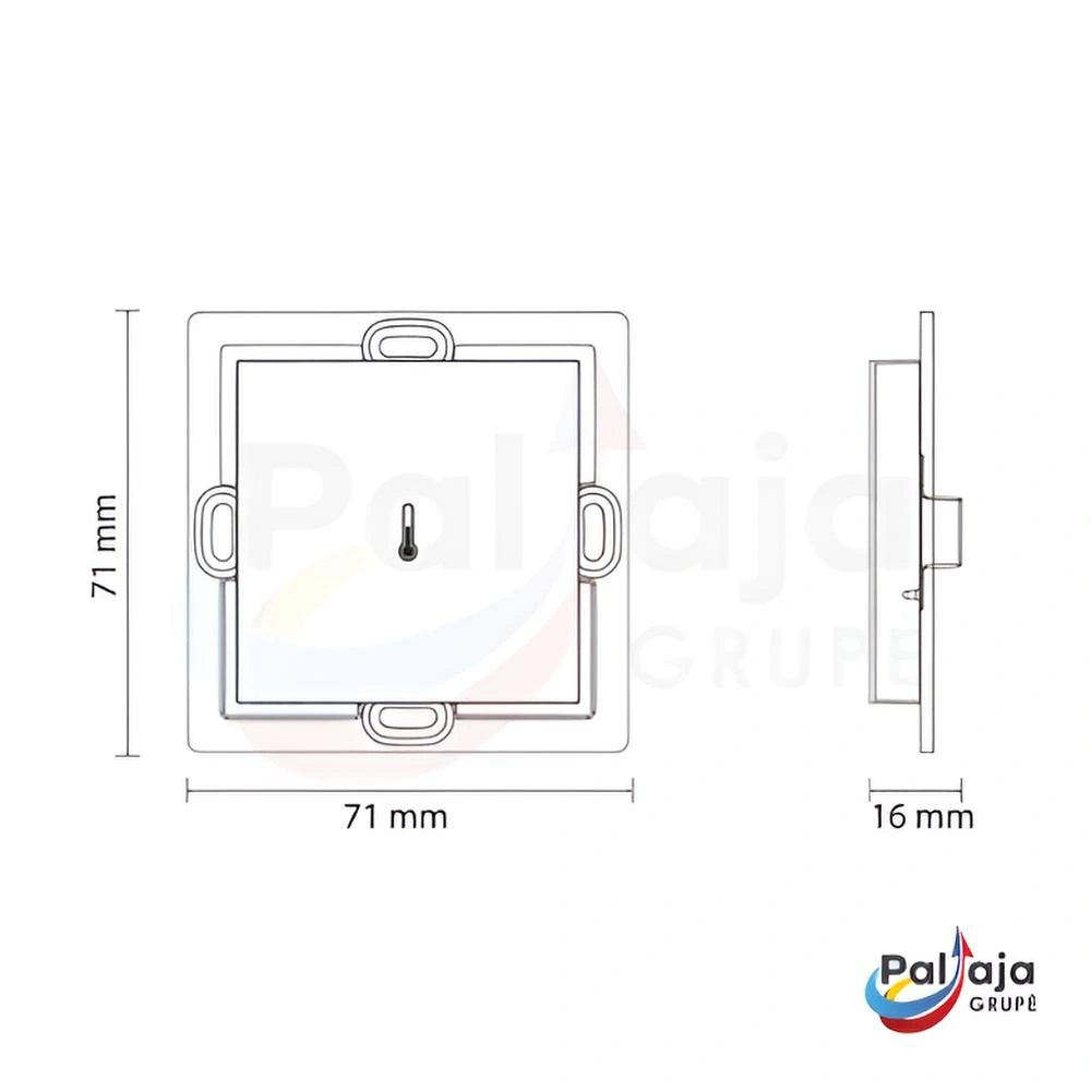 Laidinis temperatūros jutiklis FC-S1p matmenys