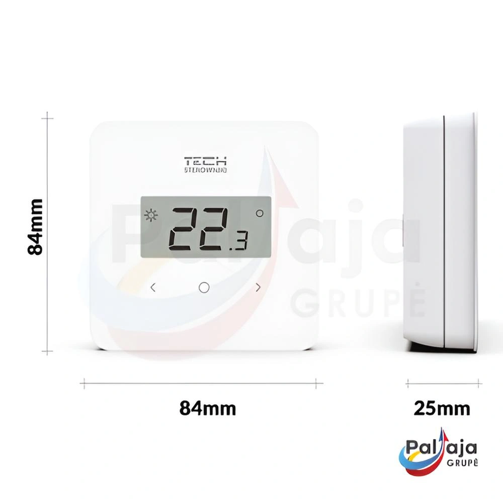 Laidinis termostatas Tech T-2.1 matmenys