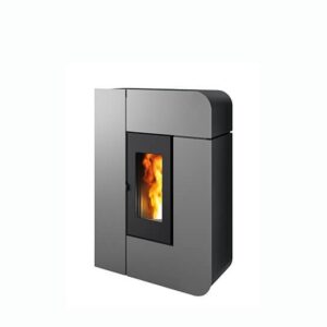 Granulinė krosnelė Alea 7kW iš dešinės, pilka