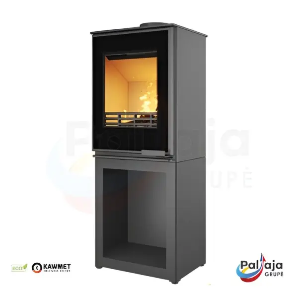 Malkinė krosnelė KAWMET HARITA S15v L-BOX Decor ECO su ugnimi iš dešinės