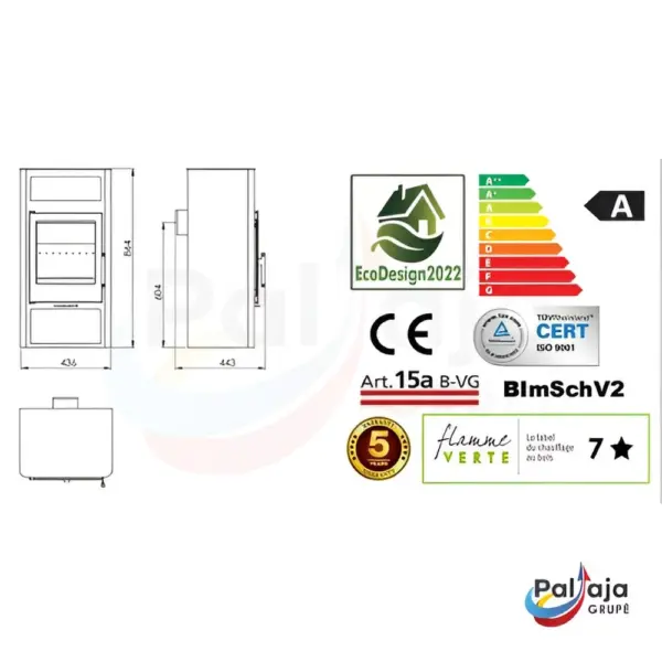 Malkinė krosnelė Panadero Altea 5,9kW informacija