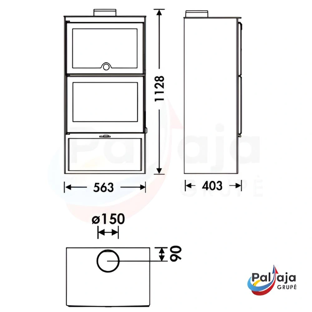 Malkinė krosnelė Panadero Gourmet matmenys