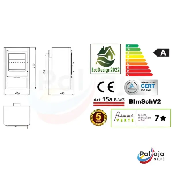 Malkinė krosnelė Panadero Knysna 5,9kW informacija