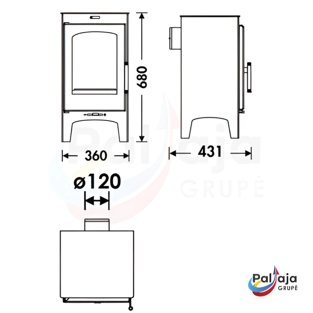 Malkinė krosnelė Panadero Lugano matmenys