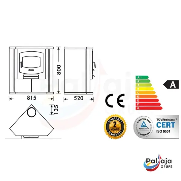 Malkinė krosnelė Panadero Sintra 7kW info