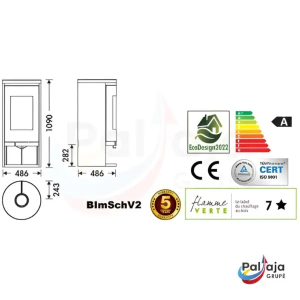 Malkinė krosnelė Panadero Sydney 6,3kW informacija
