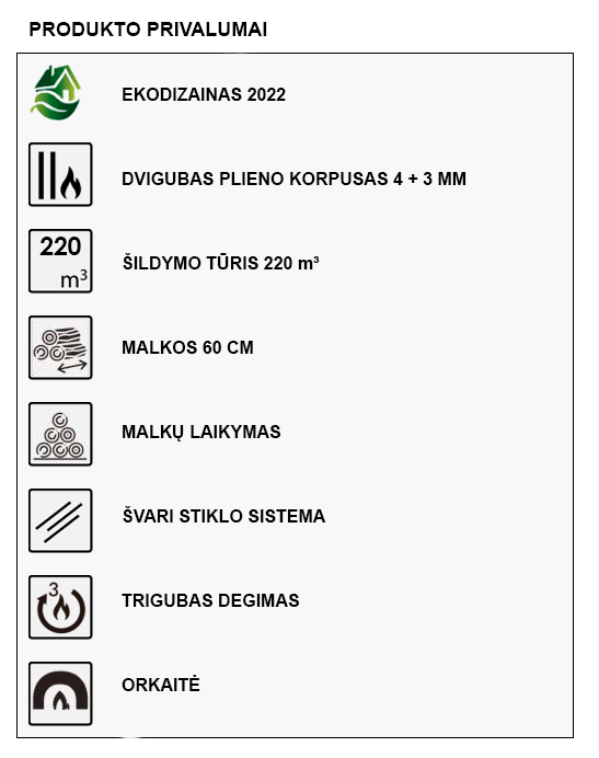 Malkinė krosnelė Panadero Coimbra 7kW info