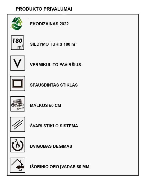 Malkinė krosnelė Panadero Atlantic 3v 5,9kW info