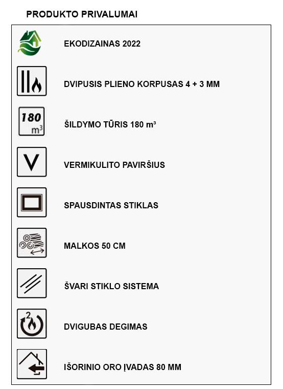 Malkinė krosnelė Panadero Java Wall 5,9kW informacija