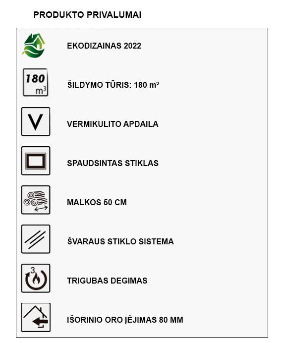 Malkinė krosnelė Panadero Verne 6,7kW informacija