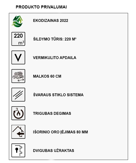 Malkinė krosnelė Panadero Harmonie 7,2kW info