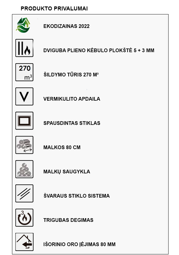 Malkinė krosnelė Panadero Allegro 8,9kW info