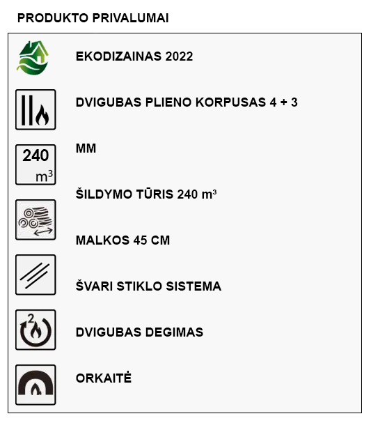 Malkinė krosnelė Panadero Castilla 8kW info