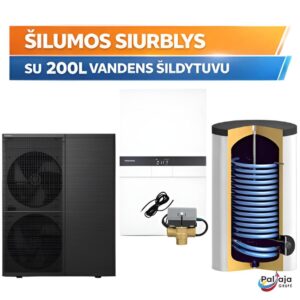 Panasonic T-CAP šilumos siurblys su 200l vandens šildytuvu