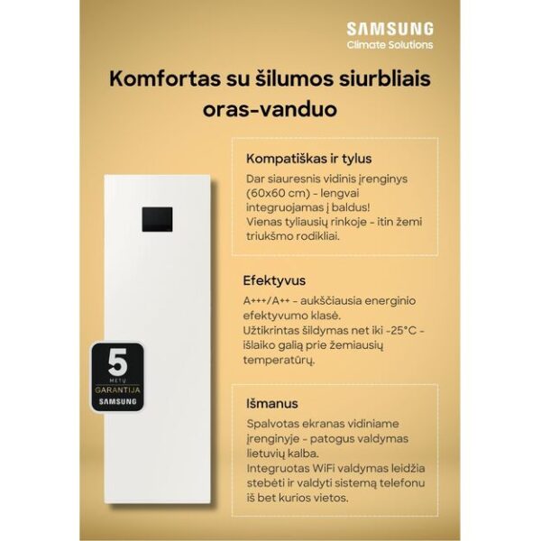 Šilumos siurbliai Samsung Split 16kW 200L trifaziai - Image 3