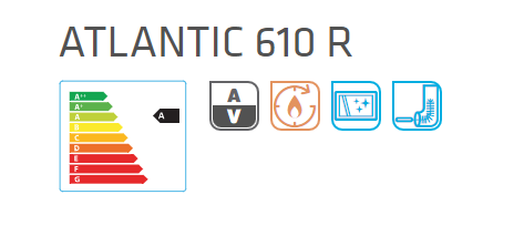 Malkinė krosnelė Lacunza Atlantic-610R 10kW etiketė