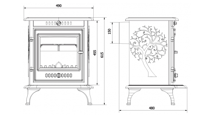 matmenys Malkinė krosnelė KAWMET P10 (6,8 kW) ECO