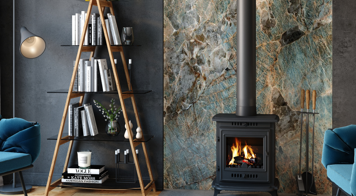 Malkinė krosnelė KAWMET P10 (6,8 kW) ECO prie sienos, namuose
