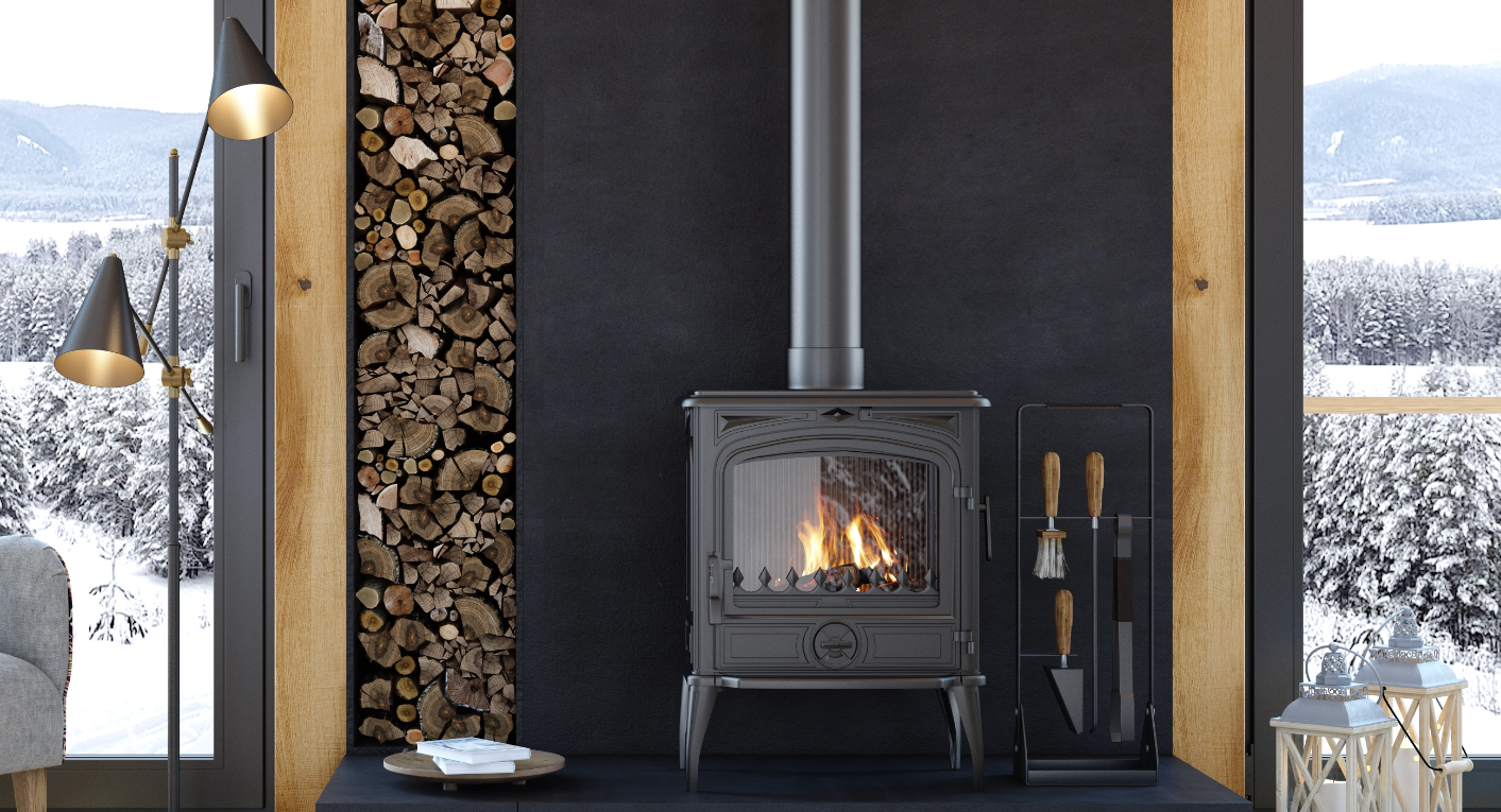 Malkinė krosnelė KAWMET Premium SELENA S14 ECO 6,5kW jaukus vaizdas