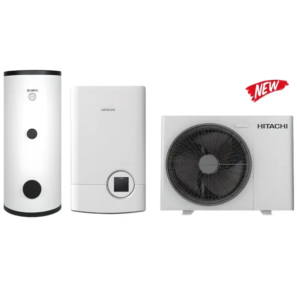 Šilumos siurbliai Hitachi airH2O 400 Split ir Kospel vandens šildytuvo komplektas