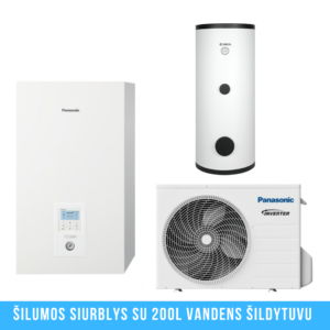 Šilumos siurblys Panasonic su 200l vandens šildytuvu