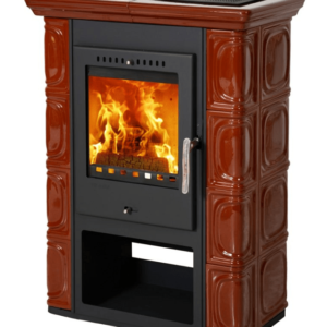 Malkinė krosnelė Borgholm su tamsiai rudos spalvos keramika 7kW