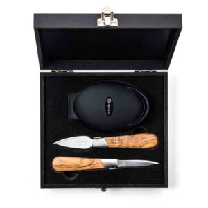 Austrių gliaudymo rinkinys Style De Vie Oyster set Olive wood