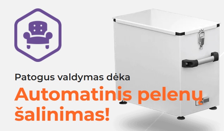 automatinė pelenų suspaudimo talpa Smartfire