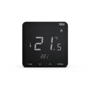 Belaidis termostatas EU-R-8s PLUS juodas su drėgmės jutikliu